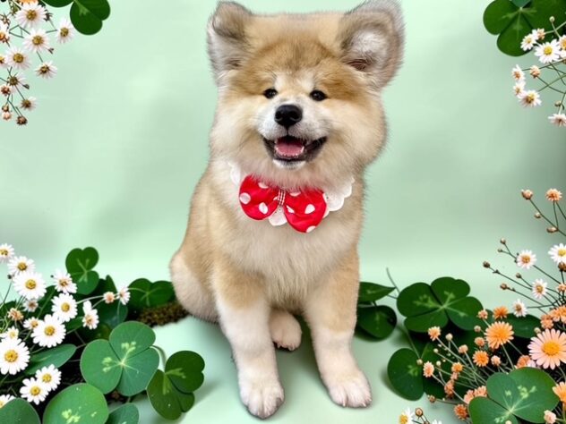 兵庫県の秋田犬 (ワンキャラット アミーゴ姫路花田店/2026年4月11日生まれ/女の子/赤)の子犬の2枚目の画像