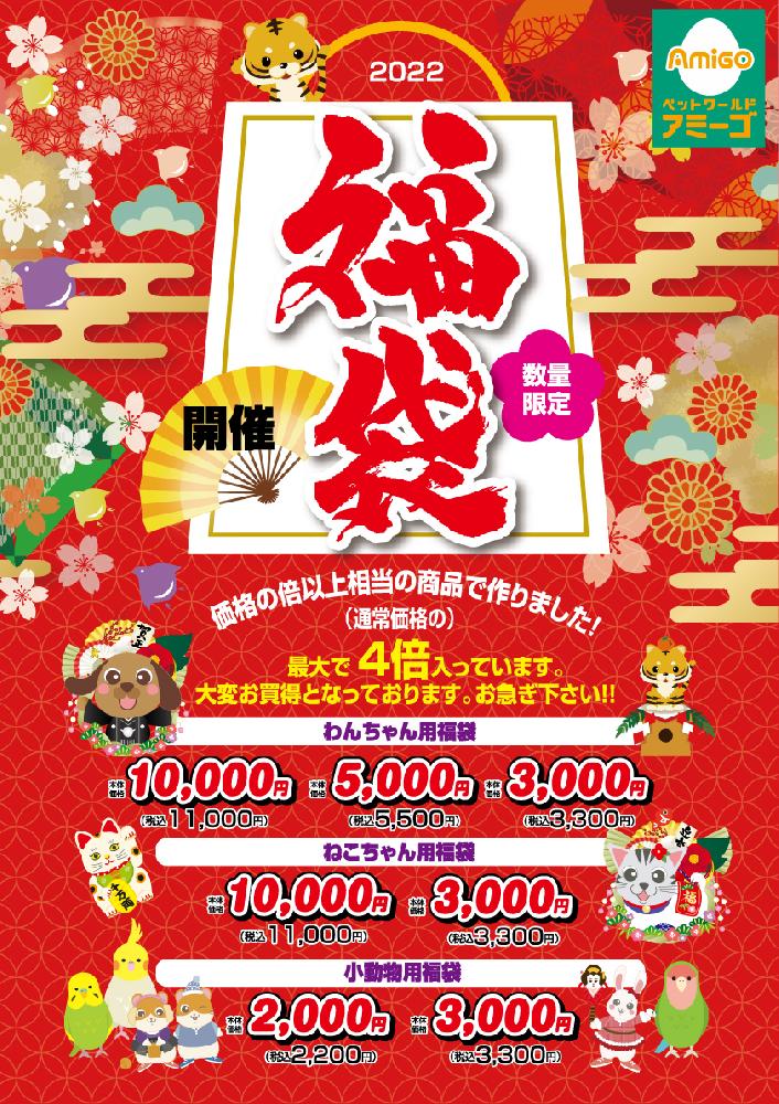 22年アミーゴ福袋 販売中 ニュース一覧 ペットワールド アミーゴ